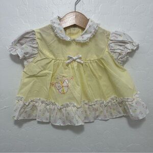 Vintage Cradle Togs Baby Girl Butterfly Floral Dress 12 months